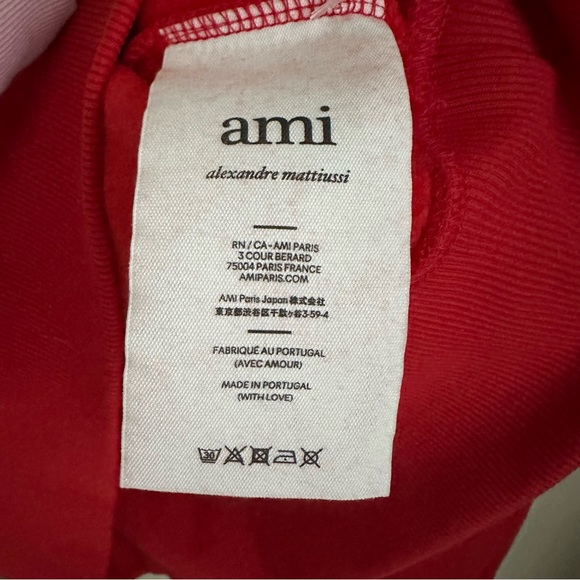NWT Ami x kevin lyons red hoodie XS Ami de Coeur Hoodie - Picture 6 of 8